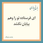 Read more about the article ای فرستاده تو را وهم بیابان نکشد